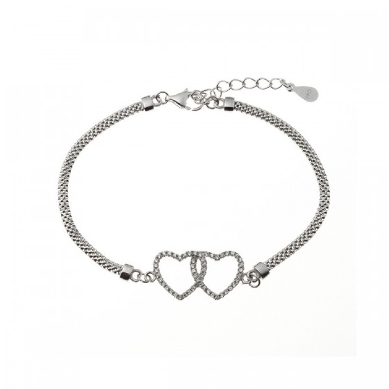 Pulsera Plata Corazones