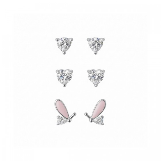 Set Pendiente Plata Rodiada...