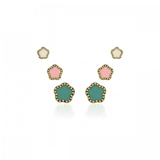 Set Pendiente Plata Chapada