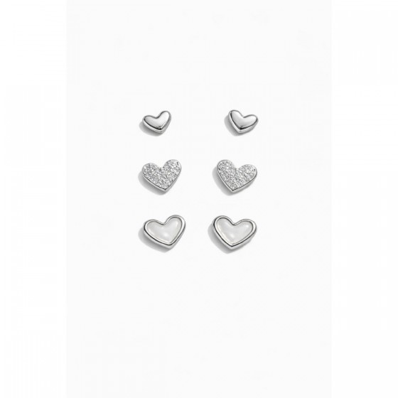 SET Pendiente Plata Rodio